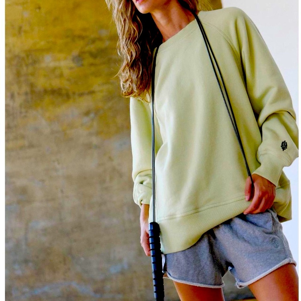 Free People Oversized Movement Navy Blue Sweatshirt